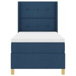 vidaXL Lit à ressorts avec matelas Bleu 140 x 200 cm tissu