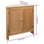 vidaXL Armoire d'angle 80x33 5x78 cm Bois de chêne massif
