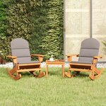 vidaXL Ensemble de salon de jardin Adirondack 3 Pièces bois acacia solide