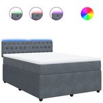 vidaXL Sommier à lattes de lit et matelas Gris foncé 160x200cm Velours