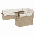 vidaXL Ensemble de canapé de jardin 9 Pièces Beige Poly rotin