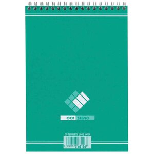 bloc sténo 148x210mm 60g 90 feuilles uni x 10 001BLOC