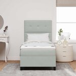 vidaXL Lit à ressorts avec matelas Gris clair 90 x 200 cm tissu