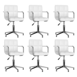 vidaXL Chaises à manger pivotantes lot de 6 blanc similicuir