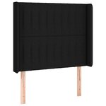 vidaXL Sommier à lattes de lit matelas et LED Noir 90x200 cm Tissu