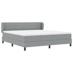 Lit avec sommier à ressorts et matelas vidaXL Gris clair 180x200 cm Tissu