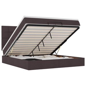 VidaXL Cadre de lit ottoman avec matelas marron foncé 200x200 cm tissu