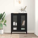 vidaXL Buffet Chêne noir 69 5 x 34 x 90 cm Bois d'ingénierie et fer