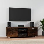 vidaXL Meuble TV Chêne fumé 120x40 5x35 cm Bois d'ingénierie