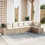 vidaXL Ensemble de canapé de jardin avec coussin 6 Pièces Beige et crème