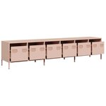 vidaXL Meuble TV rose 202x39x43 5 cm acier laminé à froid
