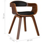 vidaXL Chaise à manger Noir Bois courbé et similicuir