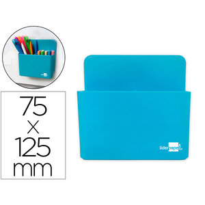 Liderpapel pot a crayons plastique magnetique - 12.5x7.5x4cm - bleu