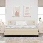 vidaXL Lit à Ressorts avec Matelas Crème 180x200 cm Tissu