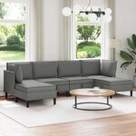 vidaXL Ensemble de meubles pour le salon 6 Pièces Gris foncé Tissu