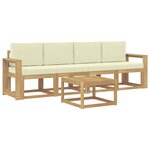 vidaXL Ensemble de canapés d'extérieur 5 Pièces Blanc et crème