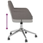 vidaXL Chaises pivotantes à manger lot de 2 Gris foncé Tissu