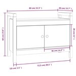 vidaXL Banc d'entrée Gris 80x40x60 cm Bois de pin massif
