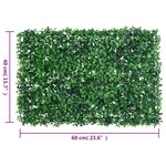  vidaXL Clôture à feuilles d'arbustes artificiels 24 Pièces Vert 40x60 cm
