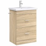vidaXL Meuble sous lavabo de salle de bain Chêne Sonoma