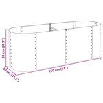 vidaXL Lit surélevé de jardin 240x80x81 cm Acier galvanisé Argenté
