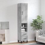 vidaXL Buffet haut Gris béton 34 5x34x180 cm Bois d'ingénierie
