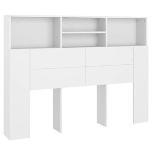vidaXL Armoire de tête de lit Blanc 140x19x103 5 cm