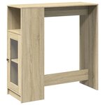 vidaXL Table de bar avec étagères chêne sonoma bois d'ingénierie