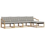 vidaXL Ensemble de canapés d'extérieur 5 pc Blanc et gris clair