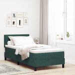 Cabeçalho de cama Box Spring vidaXL com colchão e LED Vert foncé 80x200 cm Velours