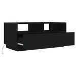 vidaXL Table basse avec lumières LED chêne noir 90x49x40 cm