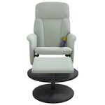 vidaXL Fauteuil inclinable de massage repose-pied gris clair velours