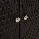 vidaXL Armoire de rangement avec stockage Noir 100 x 36 x 102 cm Rotin