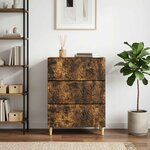 vidaXL Armoire à tiroirs Chêne fumé 66 x 34 5 x 90 cm