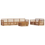vidaXL Ensemble de canapés d'extérieur 7 pc Naturel