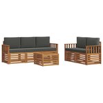 vidaXL Ensemble de canapés d'extérieur 6 pc Naturel et Anthracite