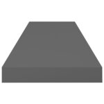 vidaXL Étagère murale flottante 4 Pièces Gris brillant 80x23 5x3 8 cm MDF