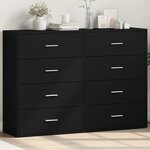 vidaXL Buffets 2 Pièces noir 60x31x84 cm bois d'ingénierie