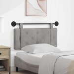 vidaXL Tête de lit suspendue Gris clair Velours