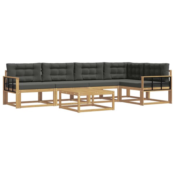 vidaXL Ensemble de canapés d'extérieur 6 Pièces Blanc et anthracite