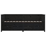 vidaXL Lit de jour Noir 100x200 cm Bois de pin massif