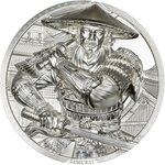Monnaie SAMURAI 5 Oz Argent 25$ Cook Islands 2025 (PRÉCOMMANDE)