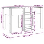 vidaXL Lit Superposé pour Enfants Blanc 75 x 190 cm Bois d'ingénierie