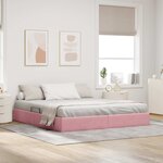 vidaXL Cadre de lit ottoman avec stockage Rose 180 x 200 cm Velours