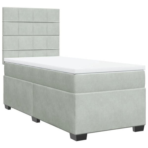 vidaXL Sommier à lattes de lit et matelas Gris clair 80x200 cm Velours
