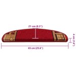 vidaXL Tapis d'escalier autoadhésifs 10 Pièces 65x21x4 cm Rouge