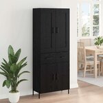 vidaXL Haut Armoire Montage mural 2 Pièces Chêne noir 69 5 x 34 x 180 cm