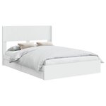 vidaXL Cadre de lit avec rangement et tête de lit Blanc 140 x 200 cm