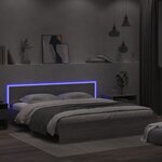 vidaXL Cadre de lit avec LED sans matelas sonoma gris 200x200 cm