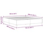 vidaXL Cadre de lit Gris foncé 160 x 200 cm Tissu en velours côtelé